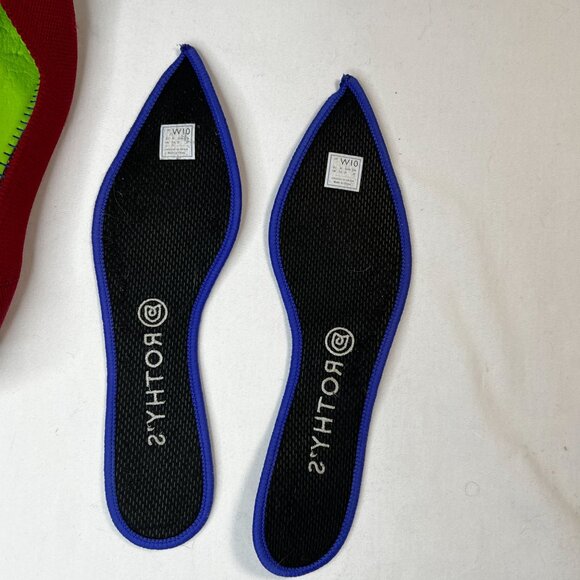 Rothys The Point Flats Ballet Slip On Woven Casual Shoe Red 10 Comfort Slip Ons - Picture 15 of 16